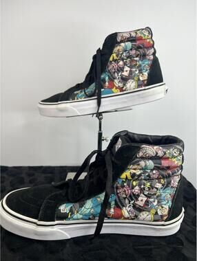 Vans Disney Alice In Wonderland Sk8-Hi Mens 9 Womens 10.5 Black High Top Shoes